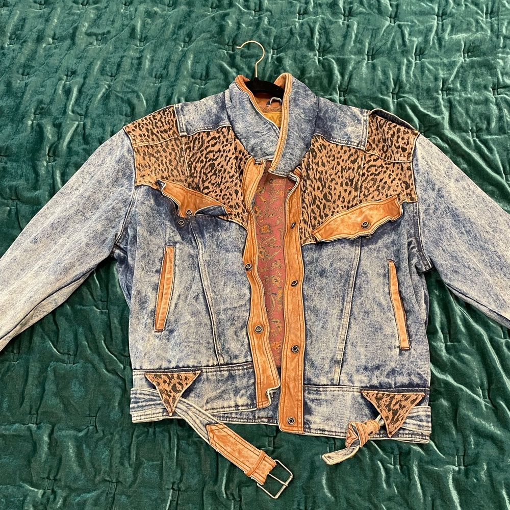 Vintage jean moto jacket